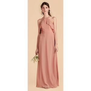 Birdy Grey Jules Dress Chiffon Womens Medium Dusty Rose Quartz Bridesmaid New